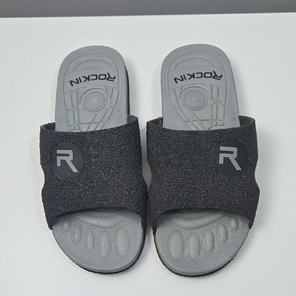 Rockin Black and Gray Slide Sandals